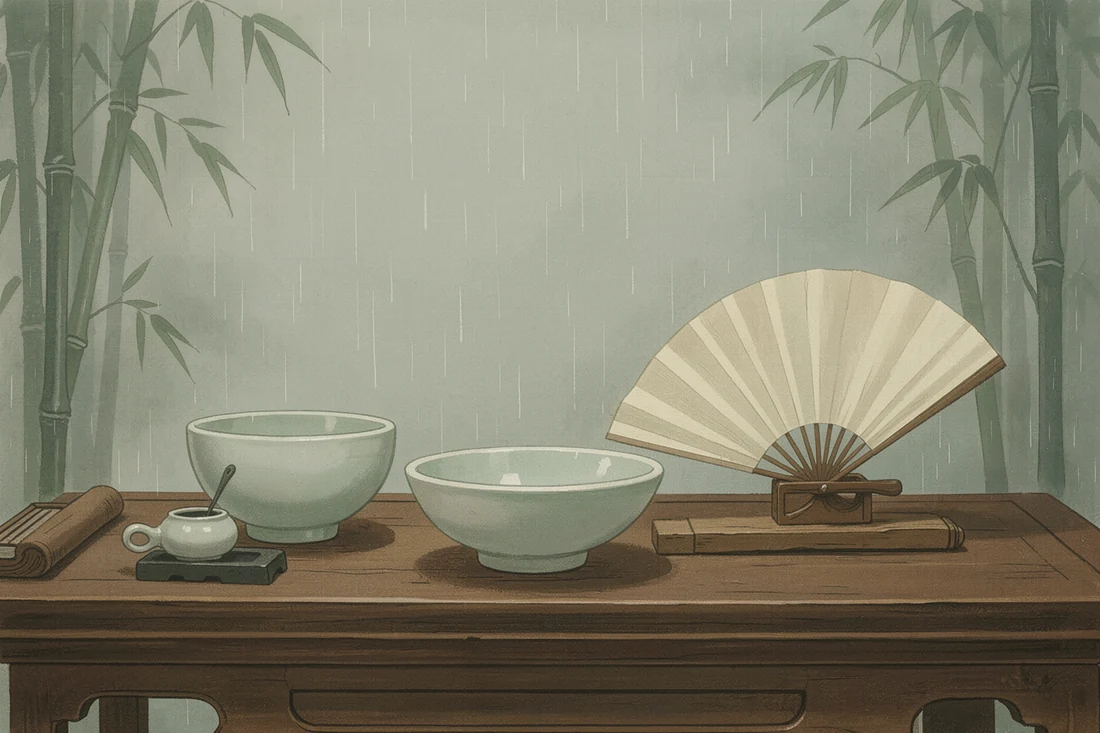 Chinese scholar table still life study