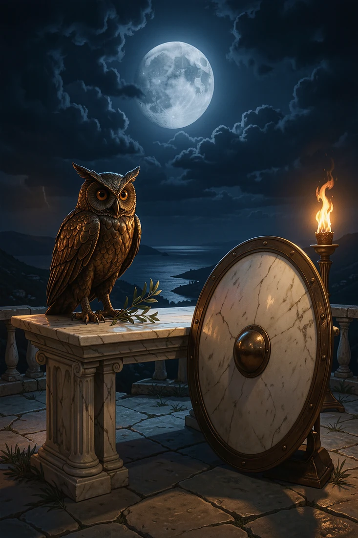 Greek moon theater and owl study